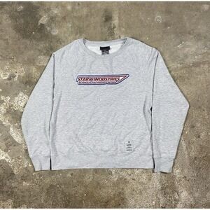 Marvel Stark Industries Intern Crewneck Size M Gray Pullover Embroidered Logo